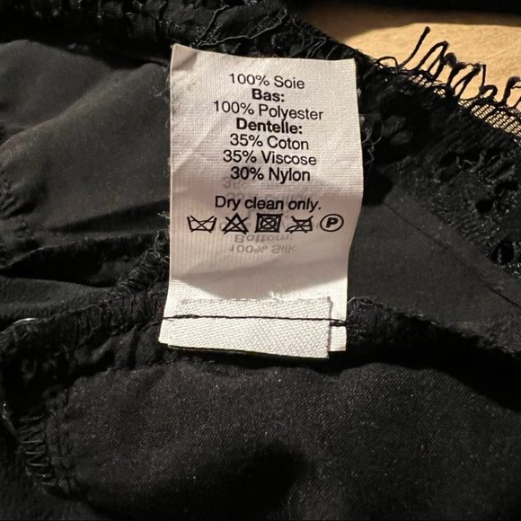 Madewell 100% silk cold shoulder top with lace trim - Picture 6 of 8